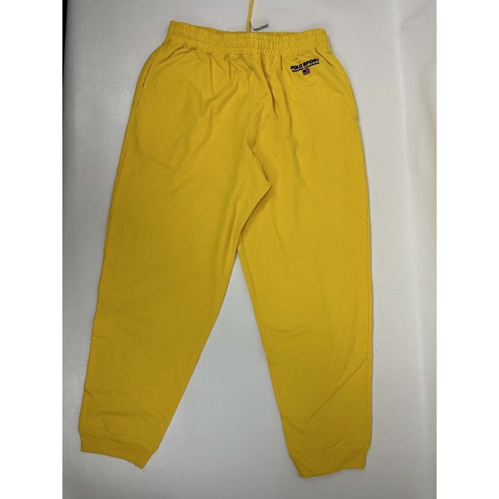 Polo Sport Ralph Lauren Jogger Sweatpants Yellow Size M Men's Flag Logo
